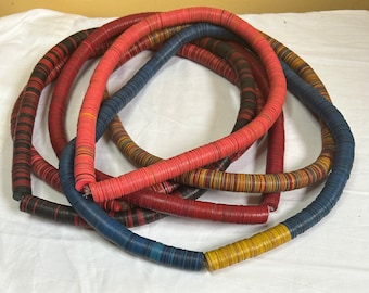 Elastic Waist Beads: African Vinyl Disk Jigida Beads