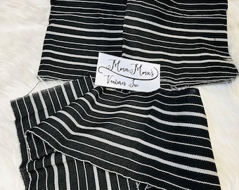 Aso Oke set, complete couple bridal Set Aso oke, sewn, ready to tie (headgear/shoulder gear), 1 unsown strip to sew men’s Fila/Hat. Blk/wh