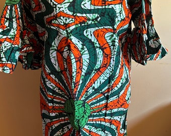 Ankara Dress: African Print Summer Dress, XL