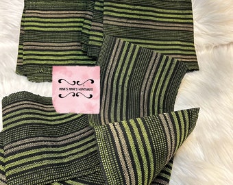 Green Aso Oke Set: Complete Bridal Headtie, Ipele & Fila Fabric
