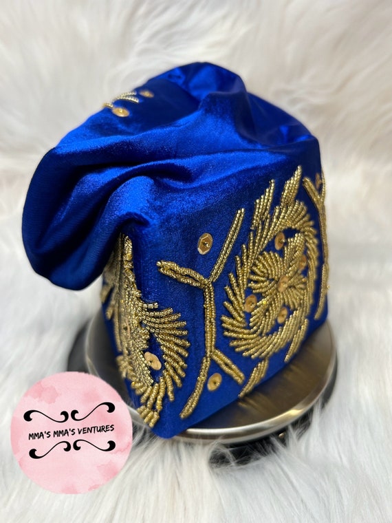 Beaded Velvet Ozo Cap: Igbo Nigerian Men
