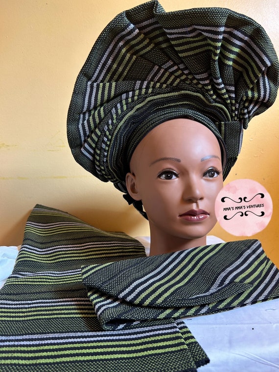 Aso Oke Auto Gele Complete Set: Nigerian Wedding Bridal  display picture 2