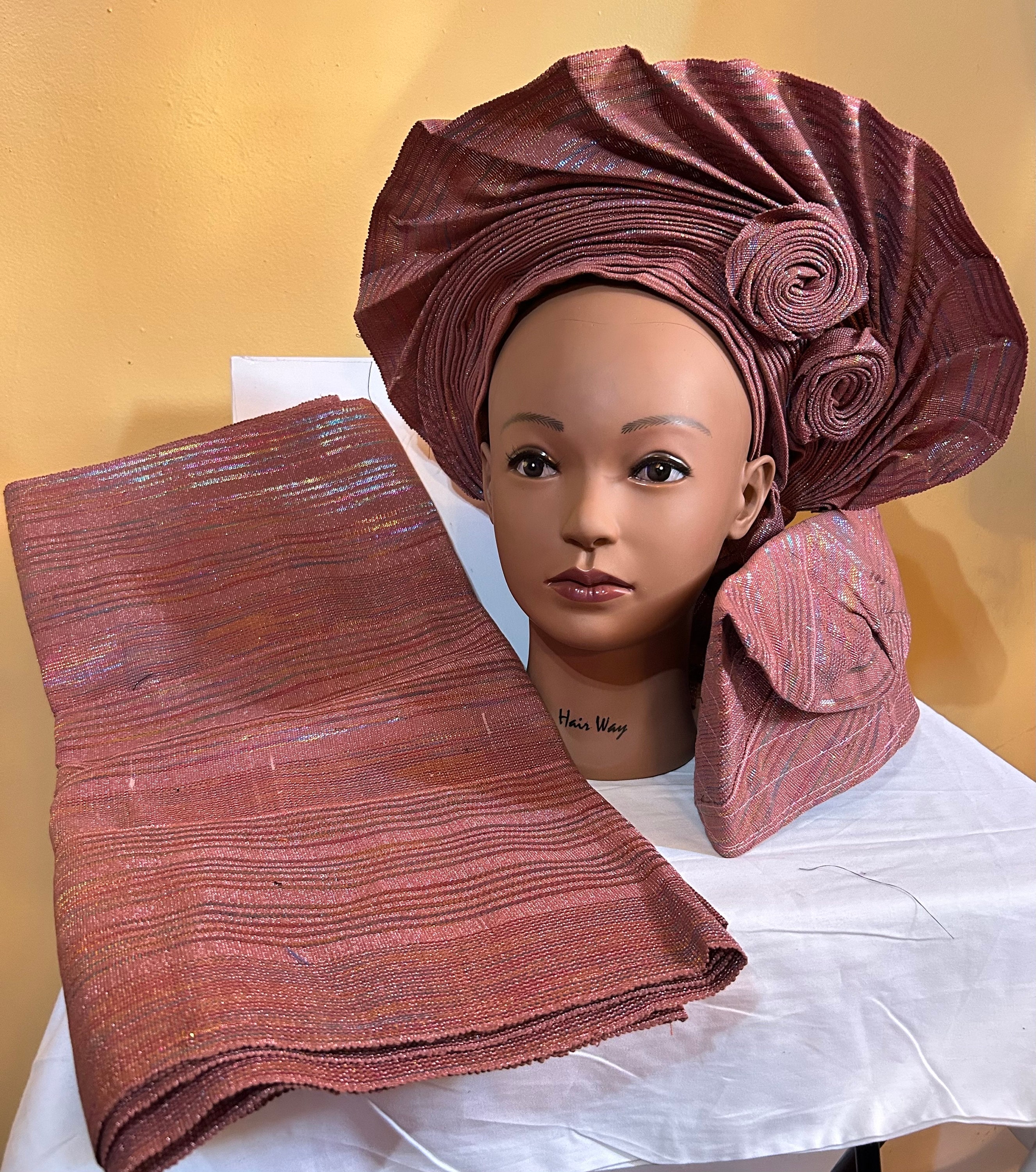 Aso Oke Auto Gele Complete Bridal Set: Nigerian Wedding  display picture 1