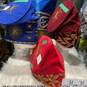 Beaded Velvet Igbo Ozo Cap: Nigerian Wedding Hat