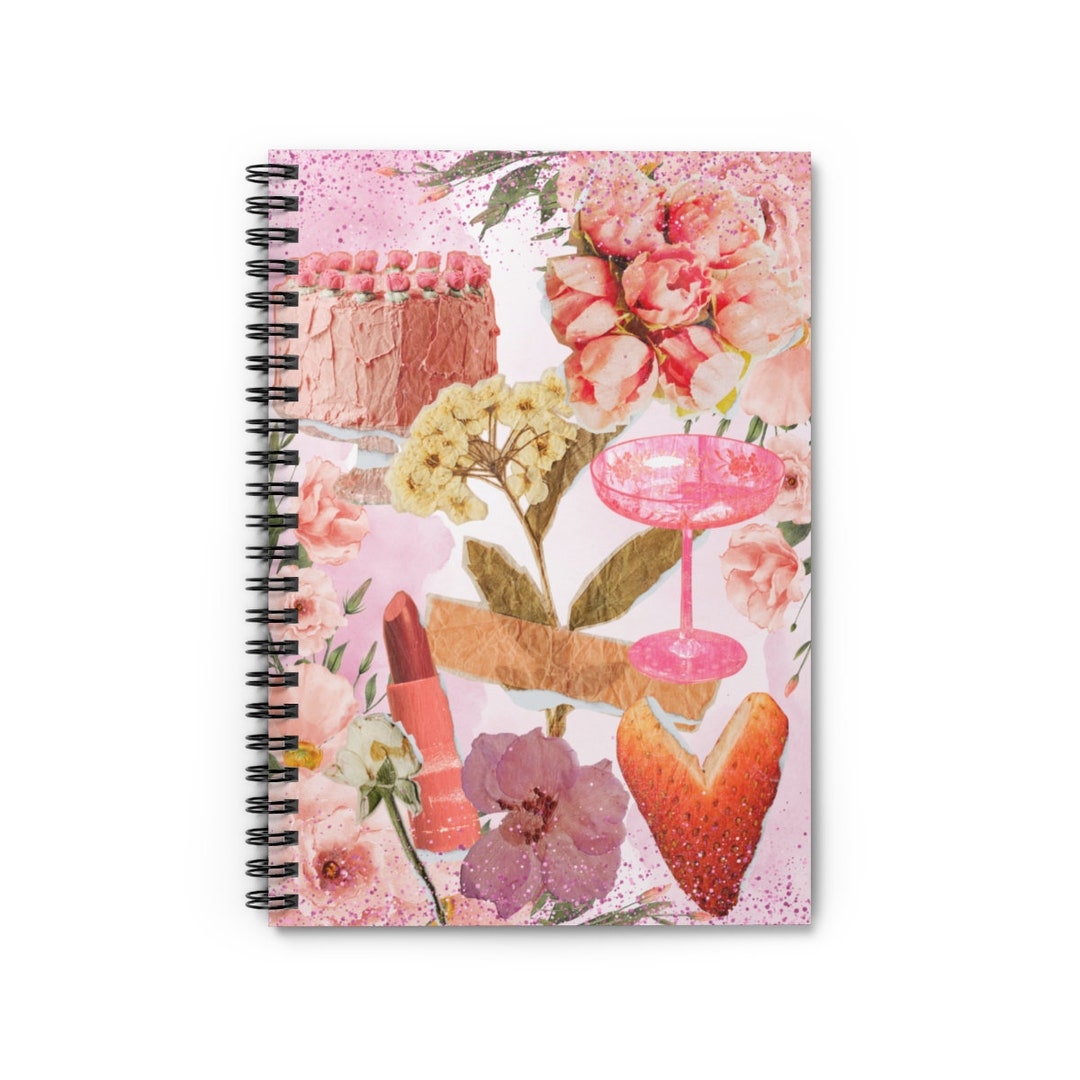 Cute Spiral Notebook Pink Floral Spiral Journal Gift for Etsy