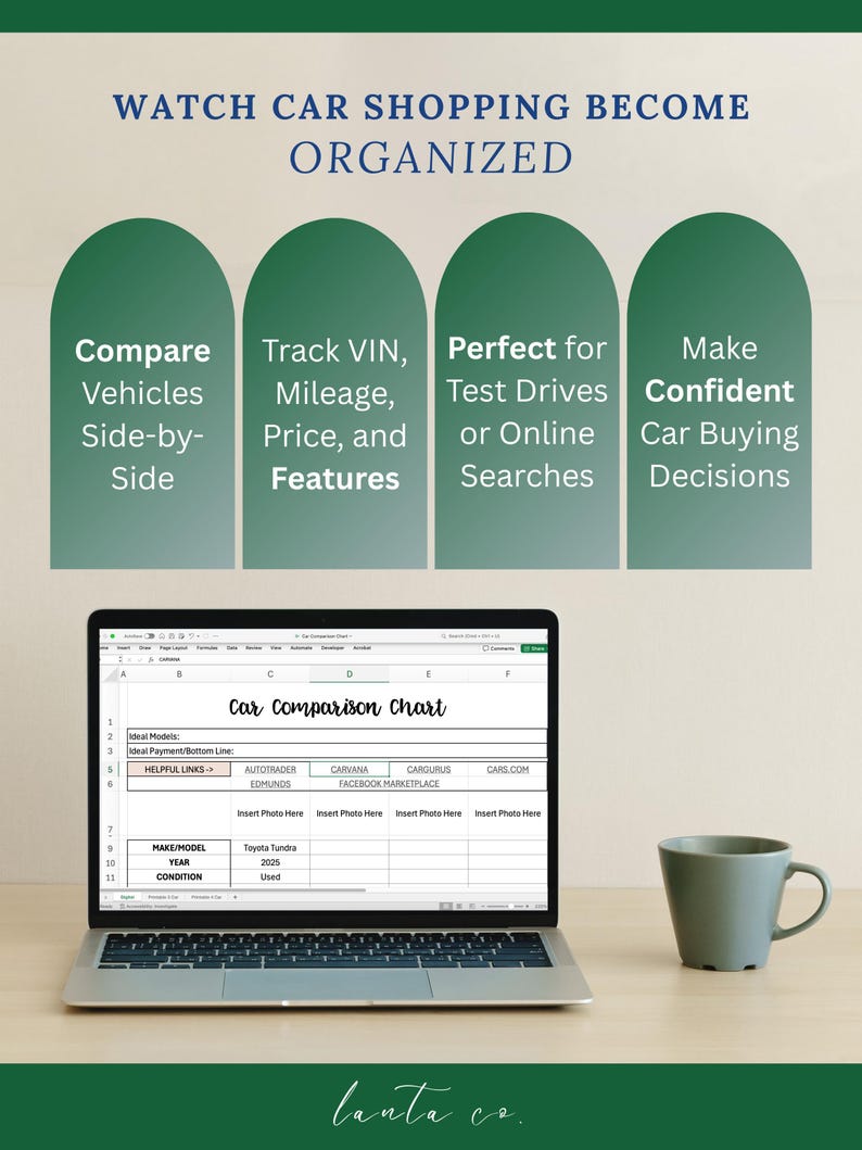 Car Comparison Data Car Comparison Tool - Spreadsheet & Printable PDF | Side-by-side ...