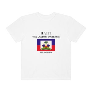 Haiti Land of warriors, T-shirts with Haitian flag