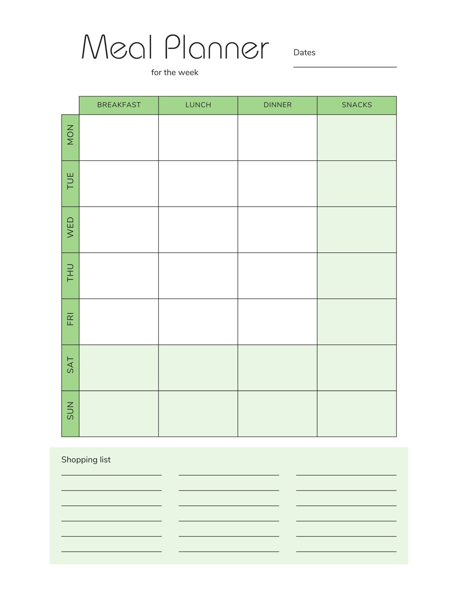 Meal Planner Printable - Etsy
