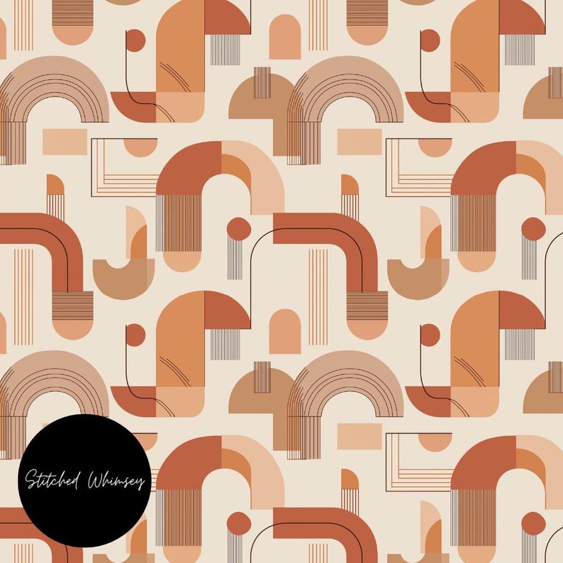 Mid-century Modern Seamless Pattern Abstract Digital Pattern Modern ...