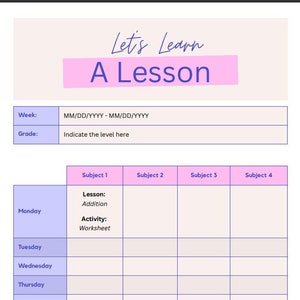 Personalized Lesson Plan Template