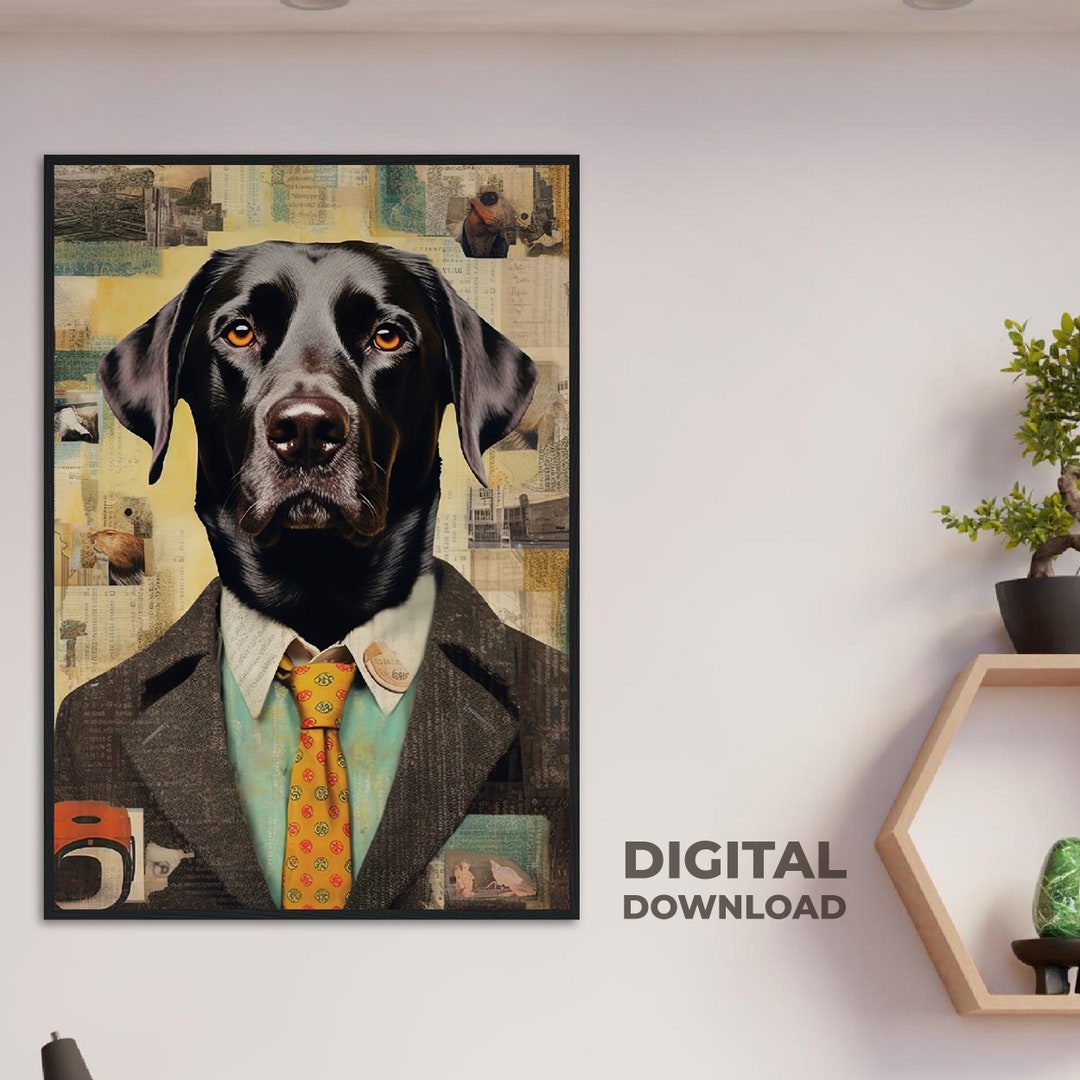 Poster labrador in a Suit DIGITAL DOWNLOAD, Print File, All Usual ...