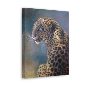 Leopard Wall Art Canvas Print, Animal Print, Big Cats Wall Decor, Neutral Wall Decor, Boho Feline Office Decor