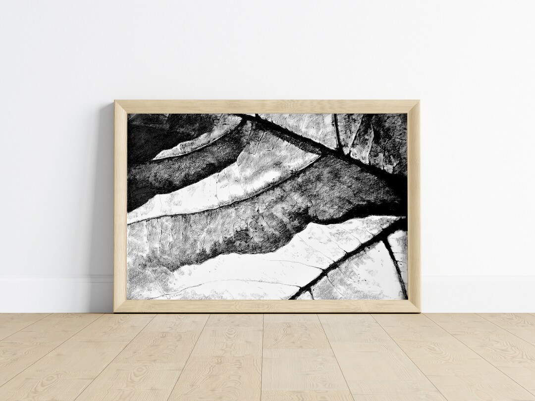 Abstract Black & White Charcoal Art Print – Living Structure III ...