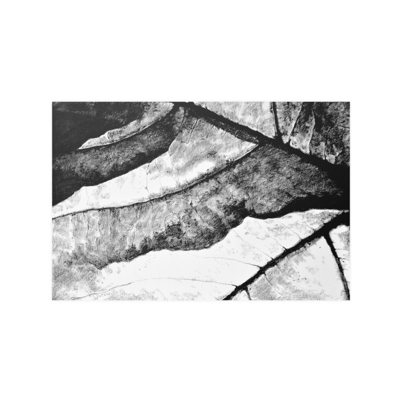 Abstract Black & White Charcoal Art Print – Living Structure III ...