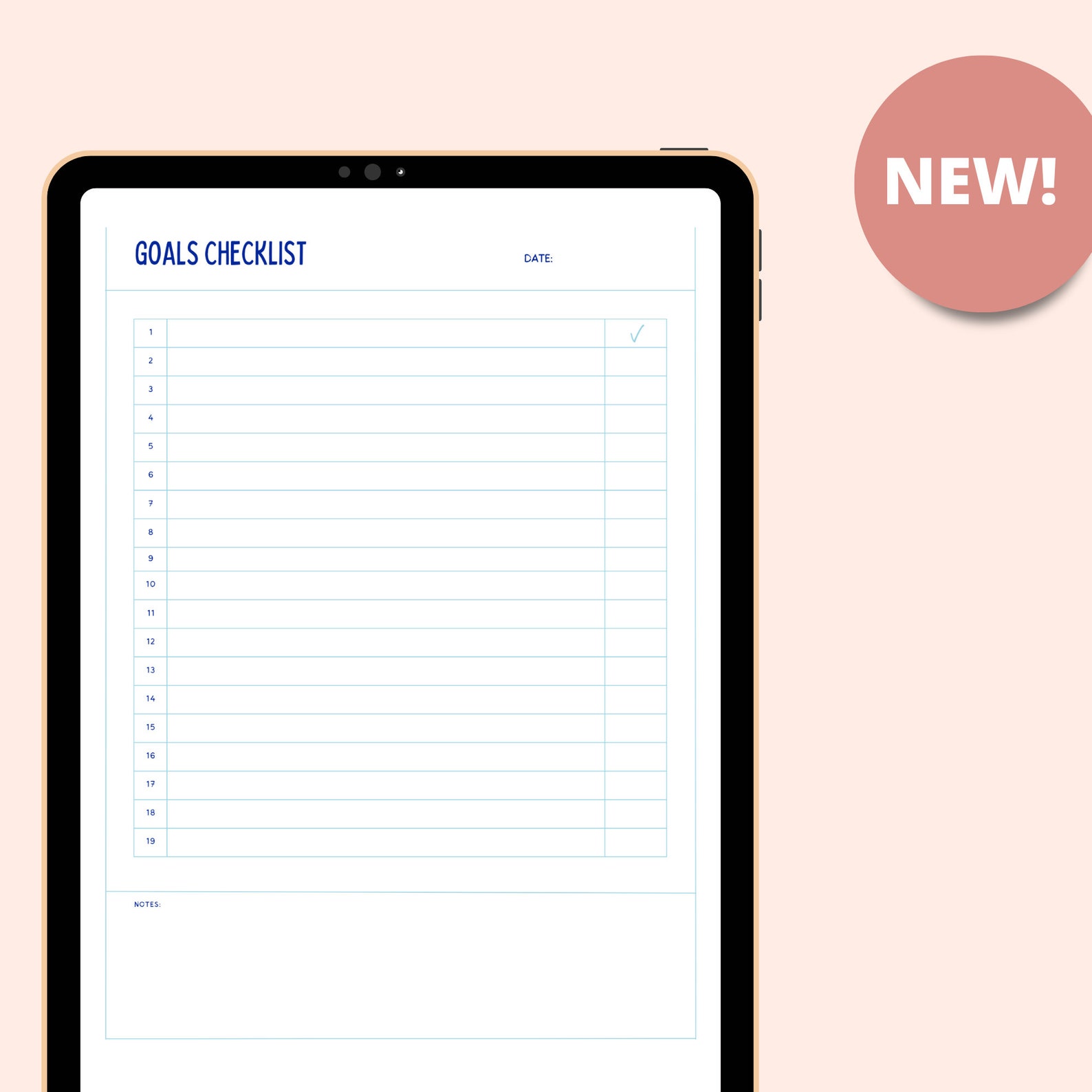 PRINTABLE GOALS CHECKLIST Digital Download Goal Planner Etsy