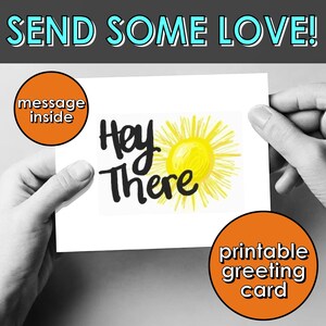 Hey There Sunshine Greeting Card: Encouragement Printable (PDF Download)