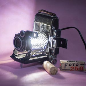Loft-Style Table Lamp Inspired by Moskva-2 Camera . Night Light (1956-1960)