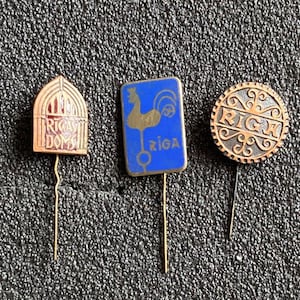 3 Badges of the city of Riga, enamelled, rare.