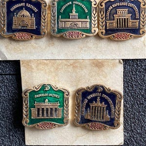 USSR badges rare, new with price tag and sales receipt.