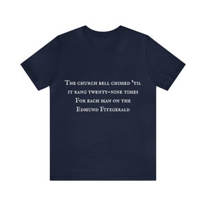 The Edmund Fitzgerald by Gordon Lightfoot Song Lyrics T-Shirt Unisex Tee