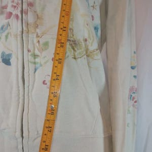 Vintage Y2K Lucky Brand Embroidered Peacock Floral Hoodie Jacket Women’s S Faux Fur Trim image 8
