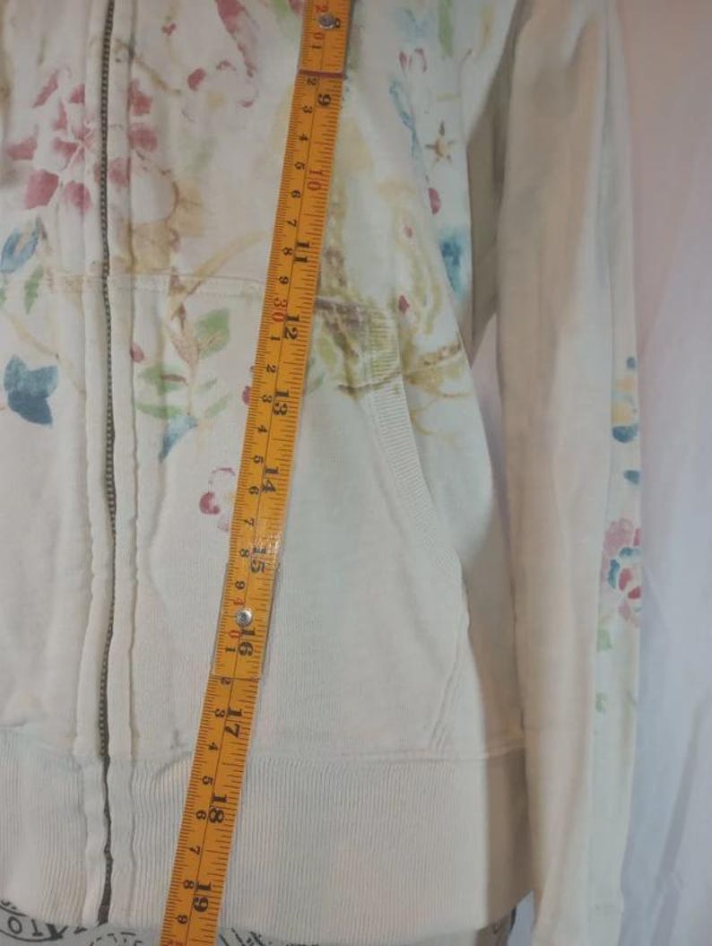Vintage Y2K Lucky Brand Embroidered Peacock Floral Hoodie Jacket Women’s S Faux Fur Trim image 8