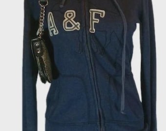 Vintage Abercrombie & Fitch Hoodie – Muscle Fit – Navy Blue Y2K Heavyweight Fleece – Size L
