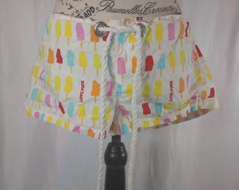 Vintage Y2K Victoria Secret Pink Popsicle Print Ruffle Sleep Shorts Women’s Size S Cotton