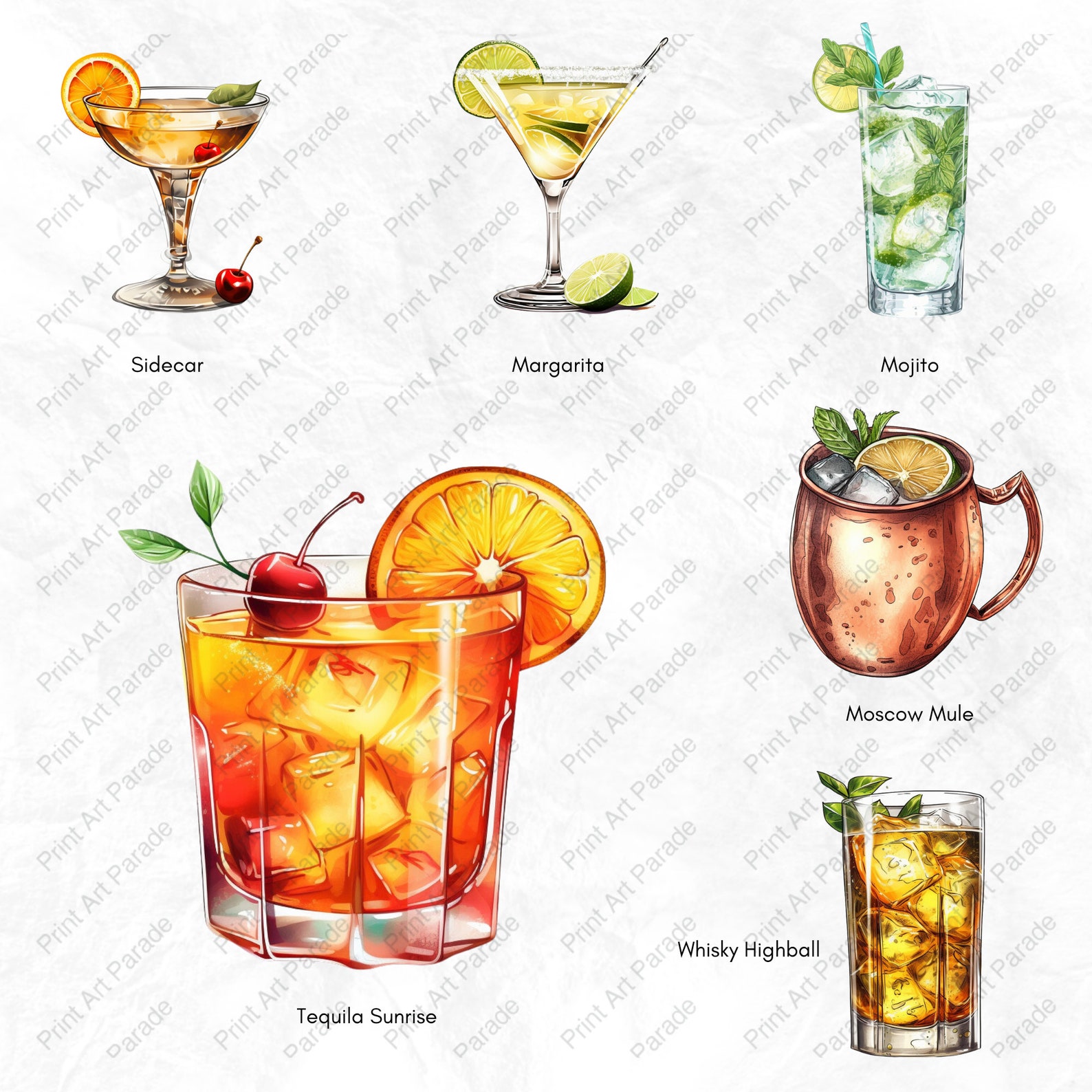 Cocktail Clipart PNG Cocktail Digital Graphics Instant Download for ...