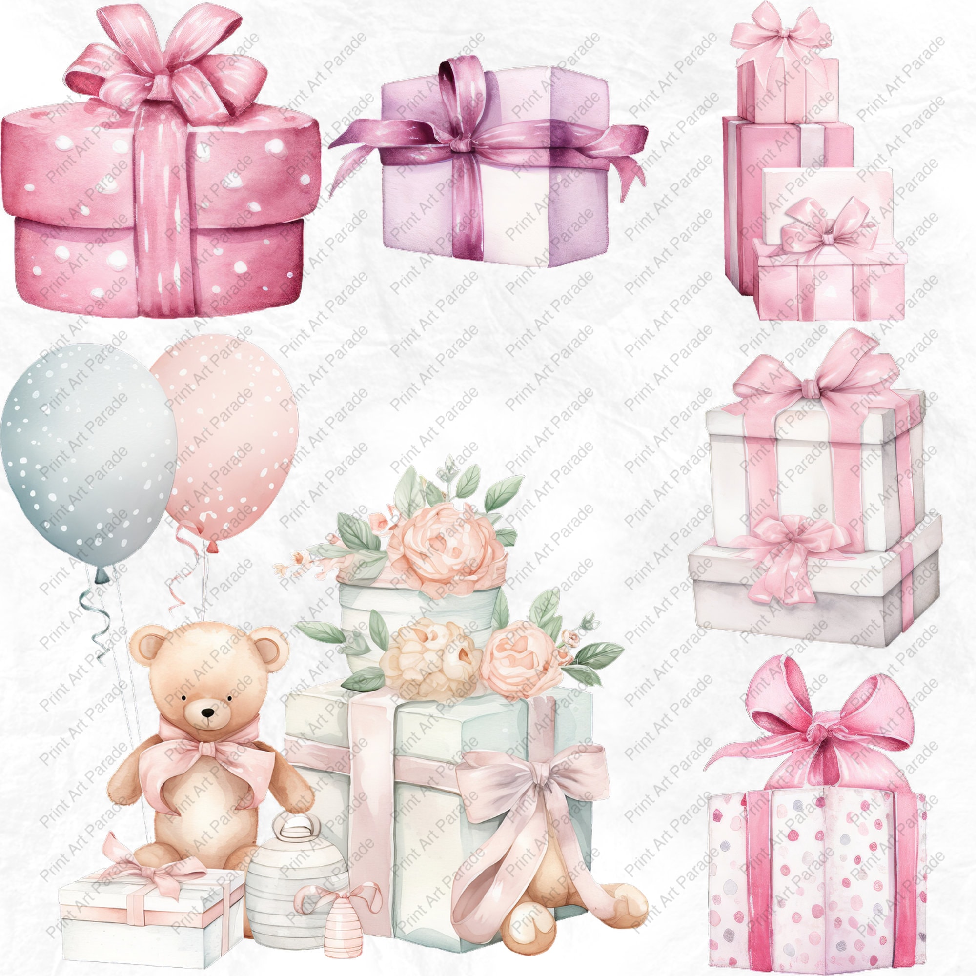 Watercolor Baby Shower Clipart PNG Newborn Nursery Baby Shower Baby ...