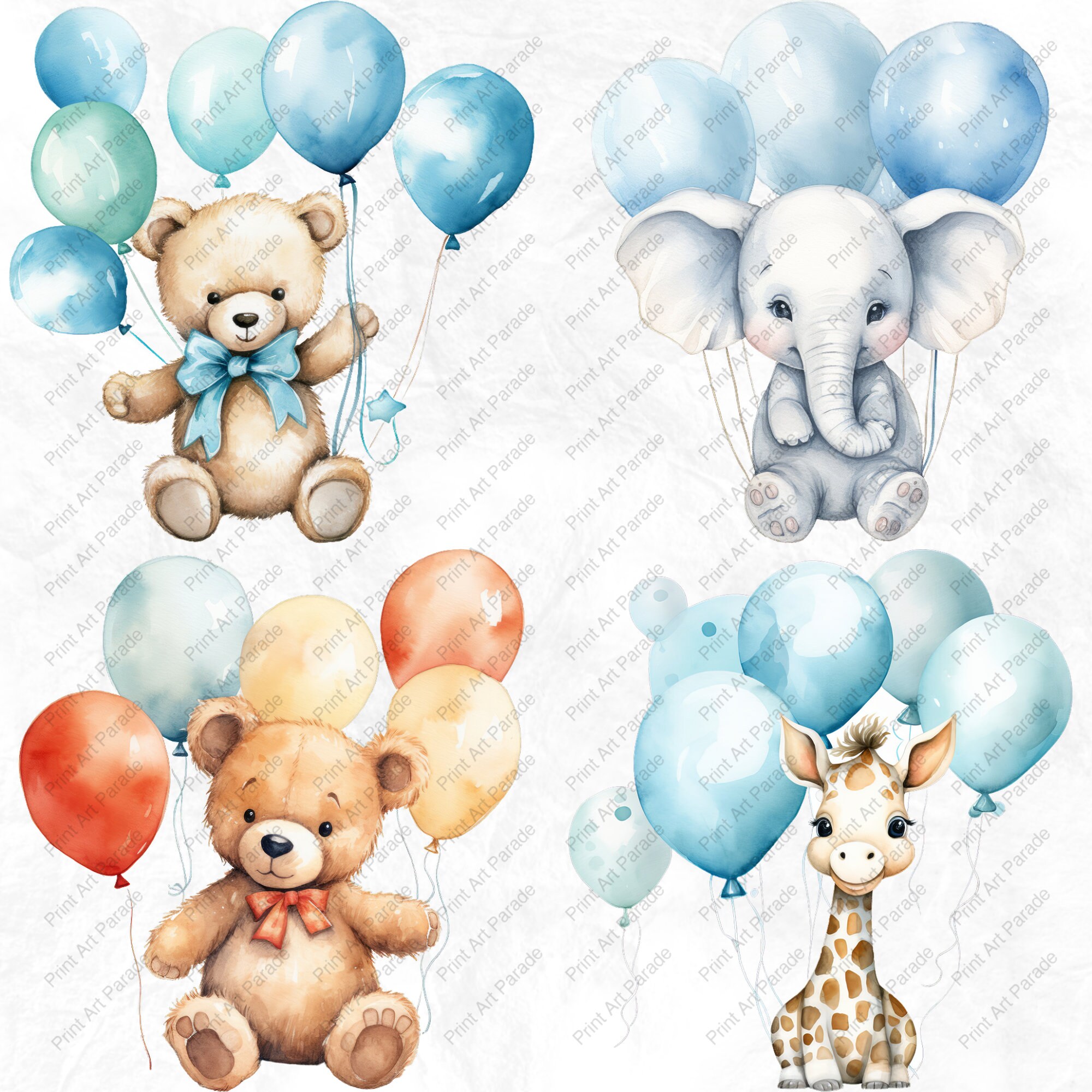 Watercolor Baby Shower Clipart PNG Newborn Nursery Baby Shower Baby Boy ...