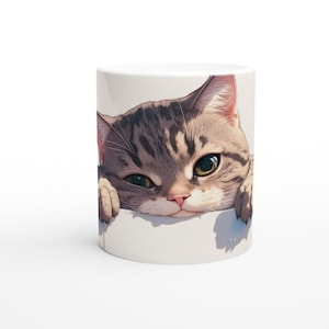 Snazzimal Society Collection, British Short Hair Cat, 11oz Ceramic Mug, Cat Mug, Gift For Cat Lovers, Cute Animal Collection