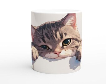 Snazzimal Society Collection, British Short Hair Cat, 11oz Ceramic Mug, Cat Mug, Gift For Cat Lovers, Cute Animal Collection