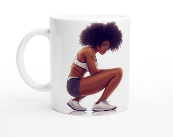 Fitness and Wellness Mug: 11oz Ceramic Mug, Gift for Women Empowerment, Gym Lover, Mental Health