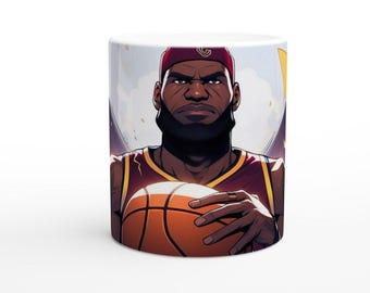 Anime LeBron James Mug: Unique NBA Art Gift
