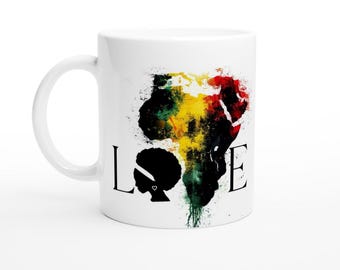 Africa Mug, 11oz Ceramic Mug, Africa, Abstract, Black, Map, Abstract Print, Mugs, Ceramic Mug, Travel gift, Africa Map Mug, Travel Map Mug