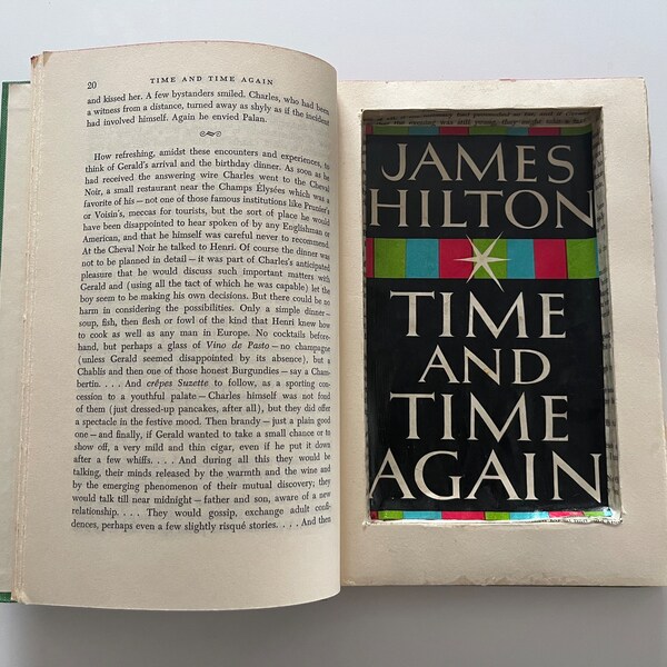 Vintage hollow book • Time and Time Again • James Hilton • secret book • secret compartment • book safe