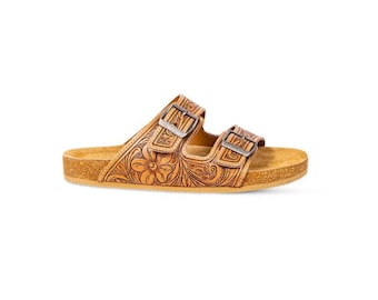 Myra Bag: S-9672 "Darla Trail Hand-Tooled Sandals"