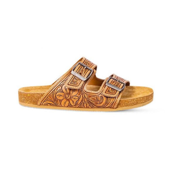 Myra Bag: S-9672 "Darla Trail Hand-Tooled Sandals"