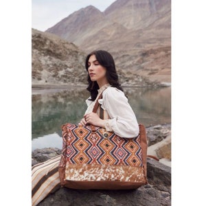 Myra Bag: S-5636 Geometric Blues Weekender Bag image 1