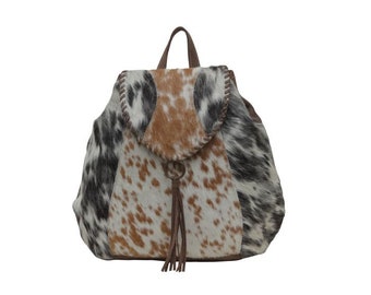 Myra Bag: S-5754 "Dove Felt Leather & Hair On Backpack"