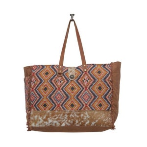 Myra Bag: S-5636 Geometric Blues Weekender Bag image 6