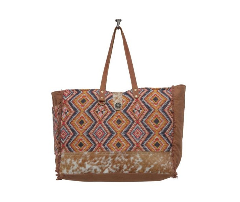 Myra Bag: S-5636 Geometric Blues Weekender Bag image 6