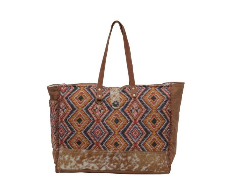 Myra Bag: S-5636 Geometric Blues Weekender Bag image 2