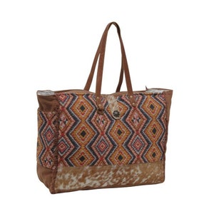 Myra Bag: S-5636 Geometric Blues Weekender Bag image 3