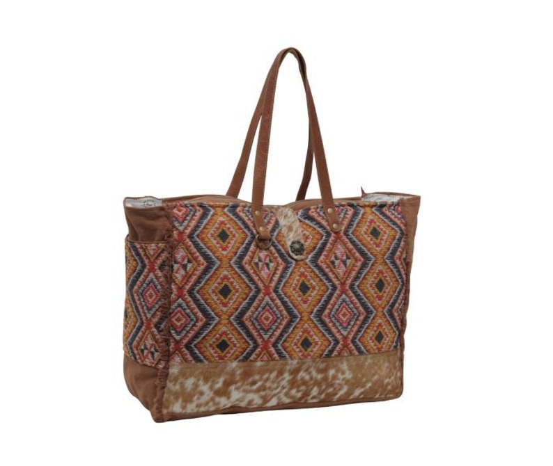 Myra Bag: S-5636 Geometric Blues Weekender Bag image 3