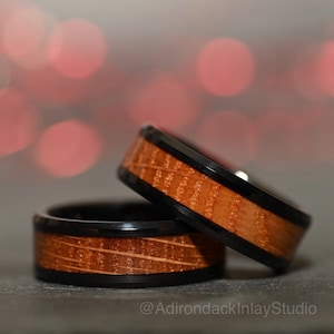 8mm Whiskey Barrel Ring, Whiskey Wood Band, wood wedding Ring, nature jewelry, mens engagement ring, Wood Mens Ring, 5th Anniversary Gift