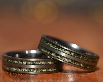 6mm Moss Agate Ring, Moss Agate Band, nature wedding ring, mens ring, womans ring, Nature inspired, mens promise ring, mens engagement ring,
