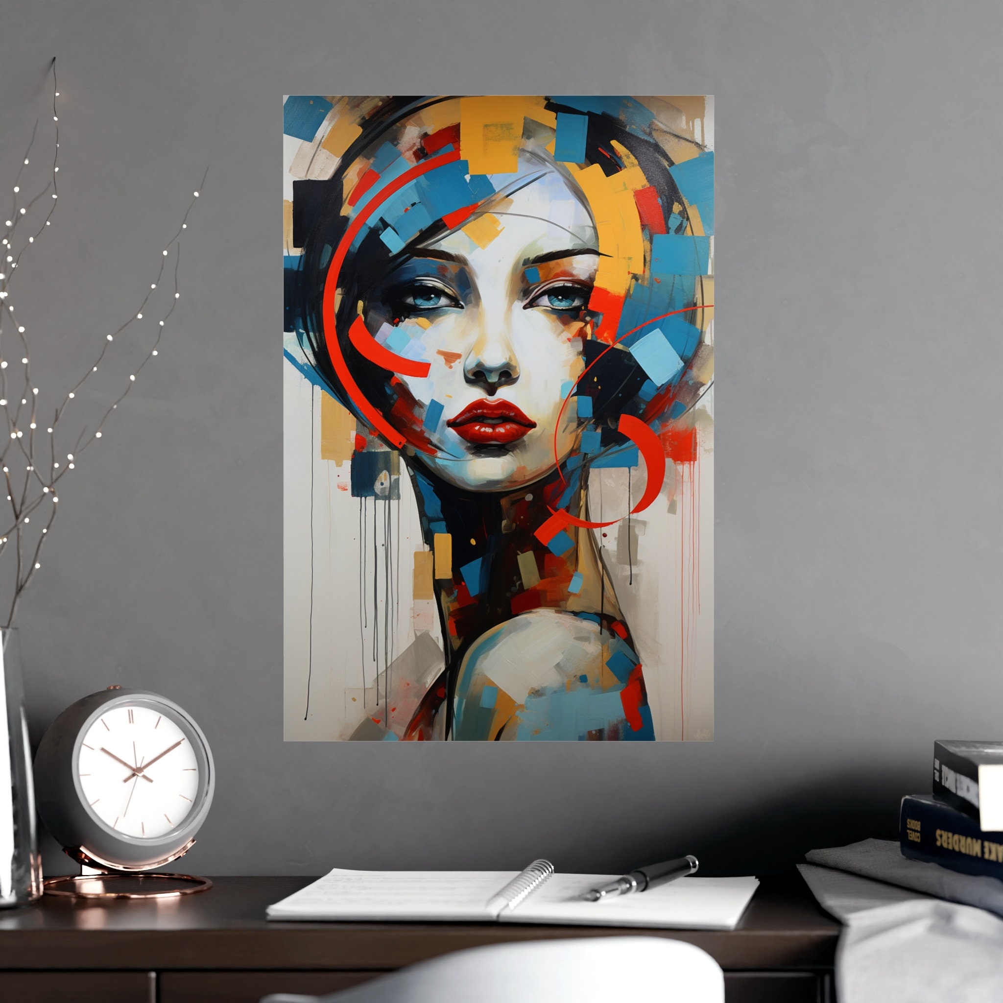 Abstract Woman Hyper Realistic Pop Art Quattro Vertical Posters Urban ...