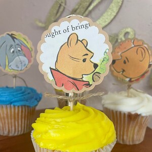 Vintage Winnie the Pooh Cupcake Toppers